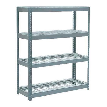 Global Industrial 4 Shelf, Extra HD Boltless Shelving, Starter, 48inW x 12inD x 60inH, Wire Deck 601893